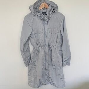 NWOT Spiewak Light Gray Hooded Trench Coat